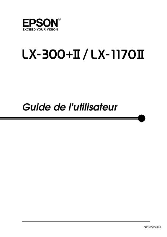 Guide utilisation EPSON LX-1170II  de la marque EPSON