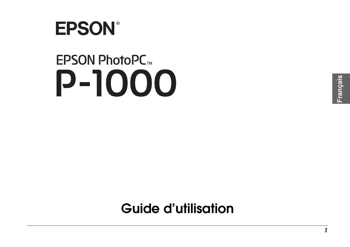 Guide utilisation  EPSON P-1000  de la marque EPSON