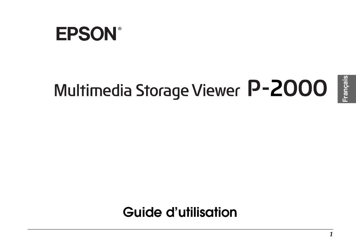 Guide utilisation EPSON P-2000  de la marque EPSON