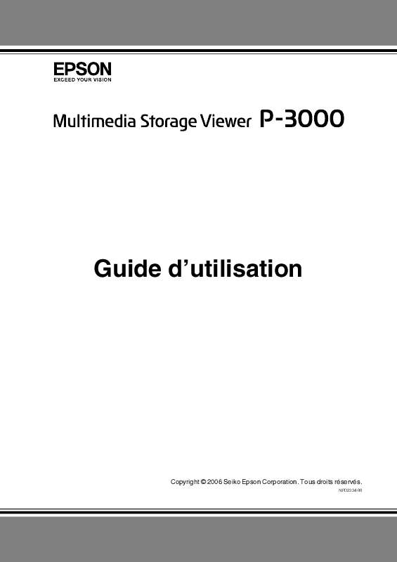 Guide utilisation EPSON P-3000  de la marque EPSON