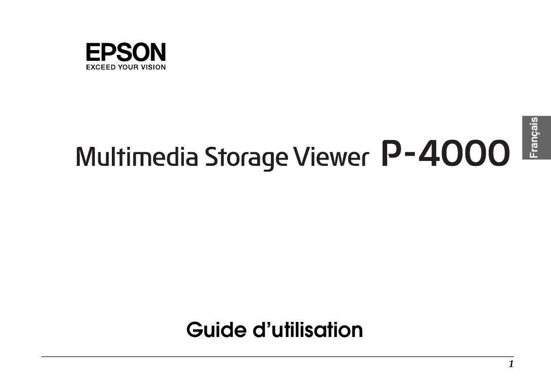 Guide utilisation EPSON P-4000  de la marque EPSON
