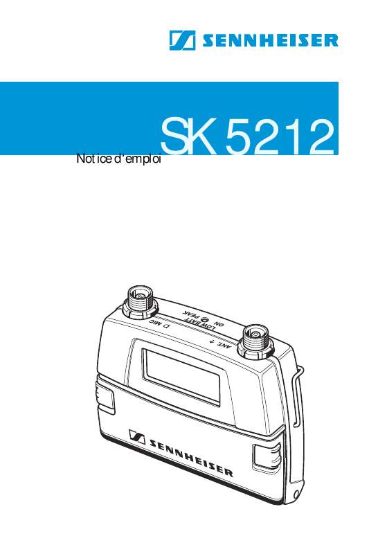 Guide utilisation  SENNHEISER SK 5212  de la marque SENNHEISER