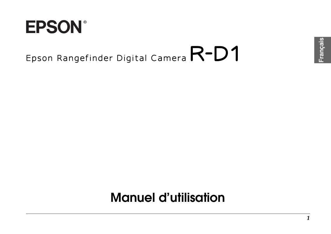 Guide utilisation  EPSON R-D1  de la marque EPSON
