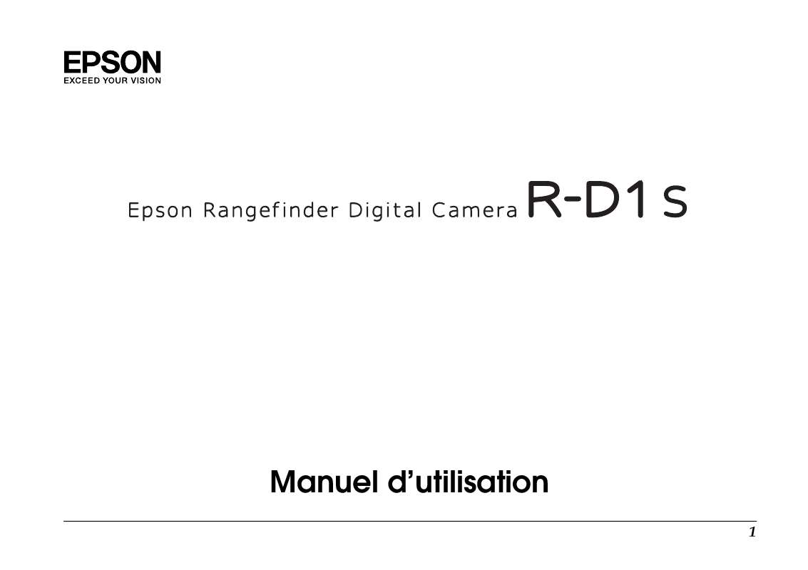 Guide utilisation  EPSON R-D1S  de la marque EPSON