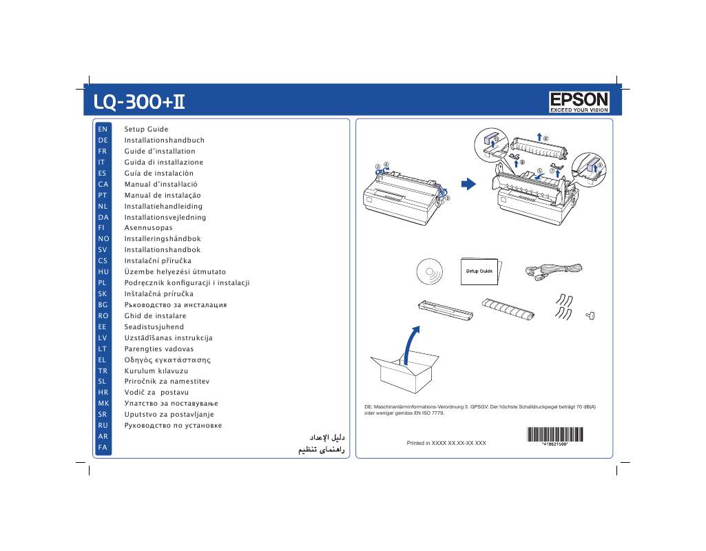 Guide utilisation EPSON LQ-300+II  de la marque EPSON