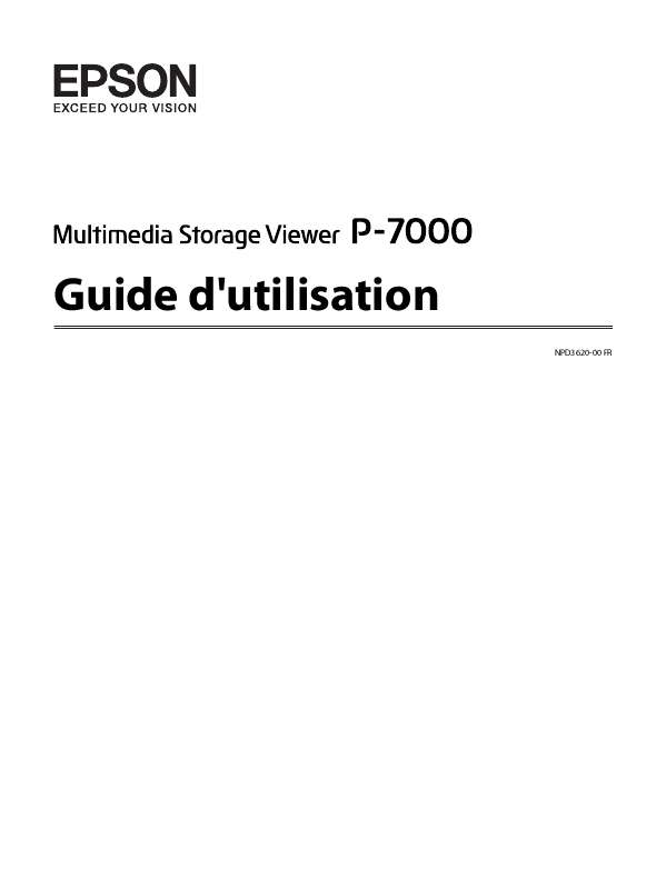 Guide utilisation  EPSON P-7000  de la marque EPSON