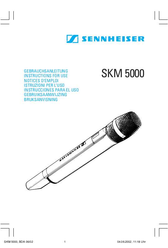 Guide utilisation  SENNHEISER SKM 5000  de la marque SENNHEISER