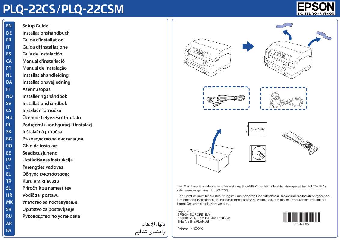Guide utilisation EPSON PLQ-22CS  de la marque EPSON