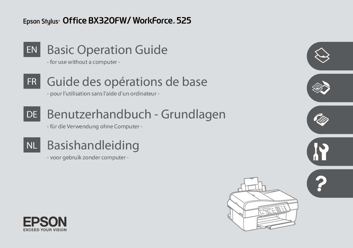 Guide utilisation  EPSON WORKFORCE 525  de la marque EPSON