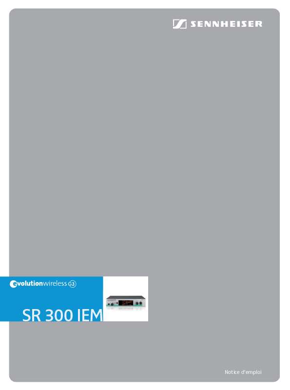 Guide utilisation  SENNHEISER SR 300 IEM G3  de la marque SENNHEISER