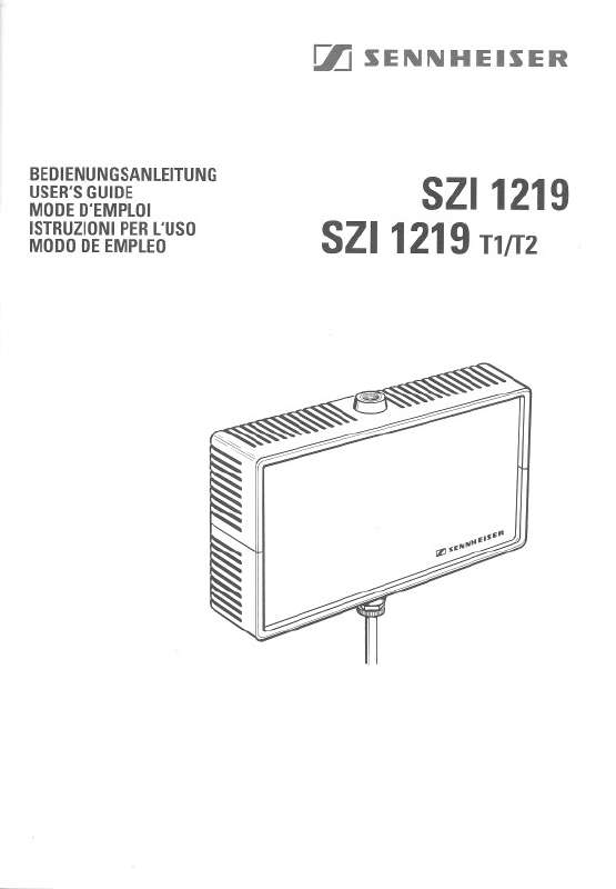Guide utilisation  SENNHEISER SZI 1219 T1-T2  de la marque SENNHEISER