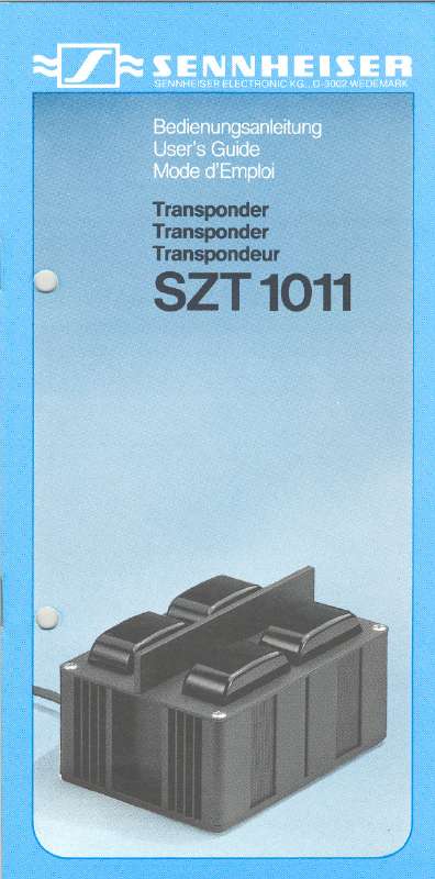 Guide utilisation  SENNHEISER SZT 1011  de la marque SENNHEISER