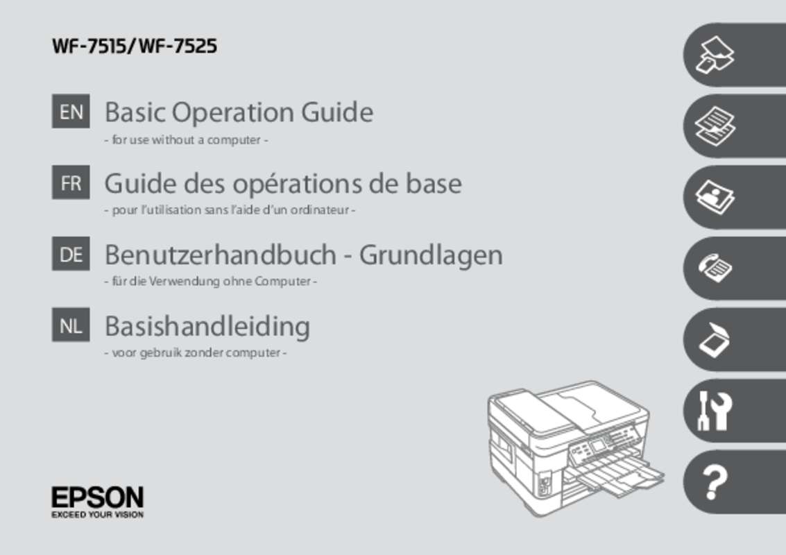 Guide utilisation  EPSON WF-7525  de la marque EPSON