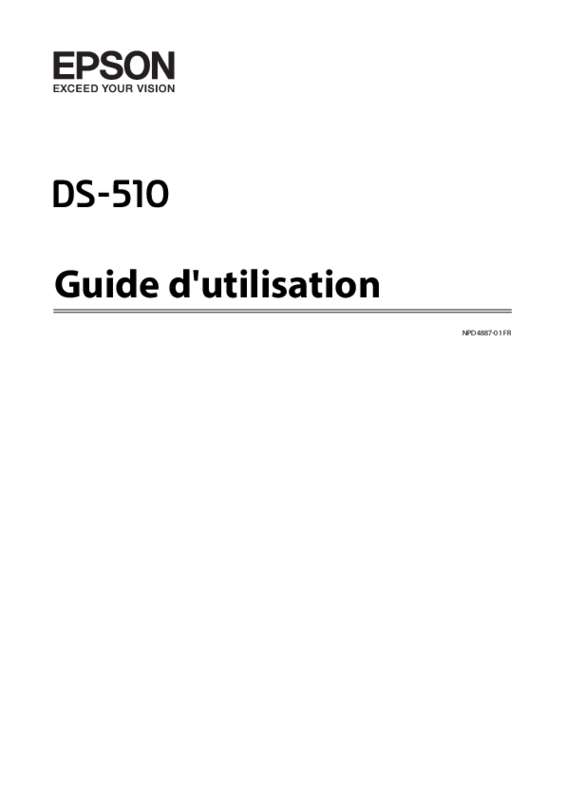 Guide utilisation  EPSON WORKFORCE DS-510N  de la marque EPSON