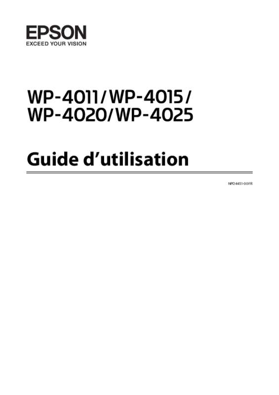 Guide utilisation  EPSON WORKFORCE PRO WP-4015DN  de la marque EPSON