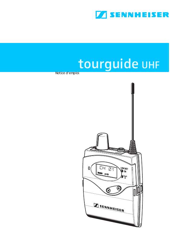 Guide utilisation  SENNHEISER TOURGUIDE UHF  de la marque SENNHEISER