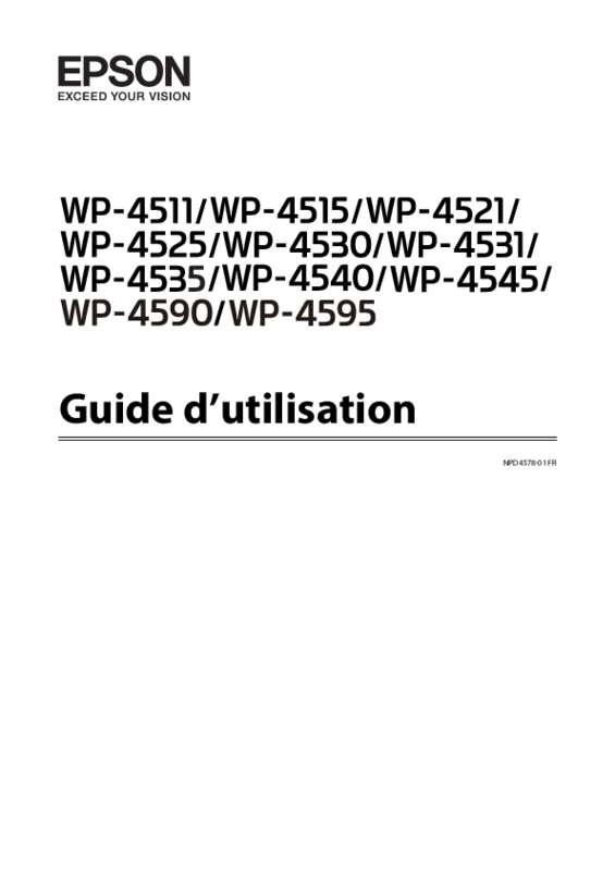 Guide utilisation  EPSON WORKFORCE PRO WP-4545DTWF  de la marque EPSON