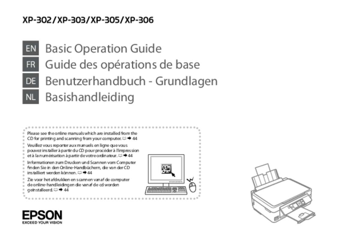 Guide utilisation  EPSON XP-302  de la marque EPSON