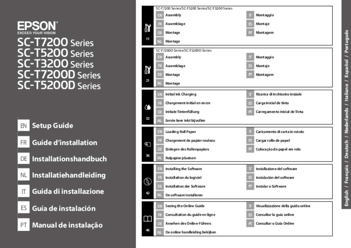 Guide utilisation  EPSON SURECOLOR SC-T7200D  de la marque EPSON
