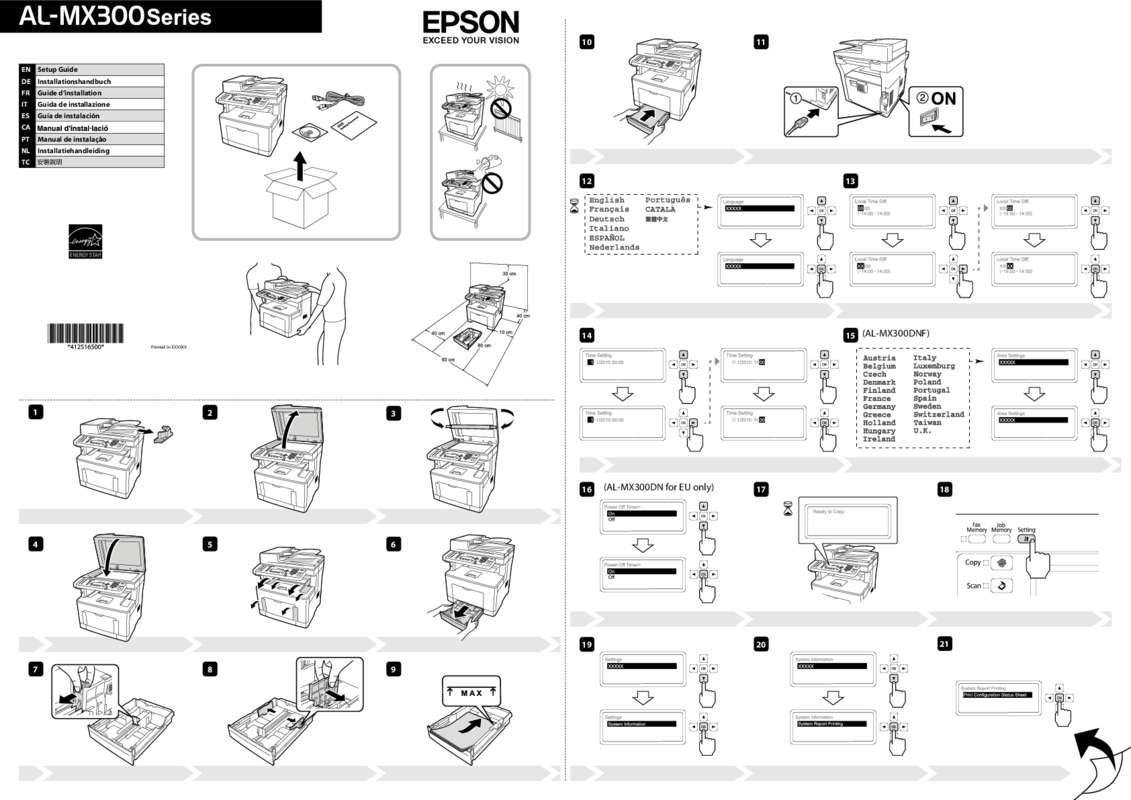 Guide utilisation  EPSON WORKFORCE AL-MX300DN  de la marque EPSON