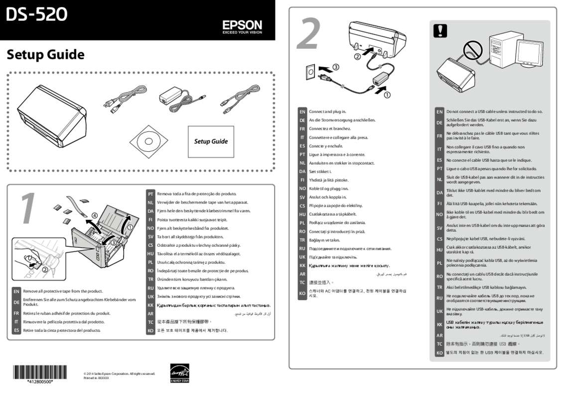 Guide utilisation  EPSON WORKFORCE DS-520  de la marque EPSON