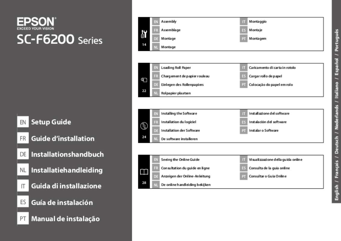 Guide utilisation  EPSON SURECOLOR SC-F6200  de la marque EPSON