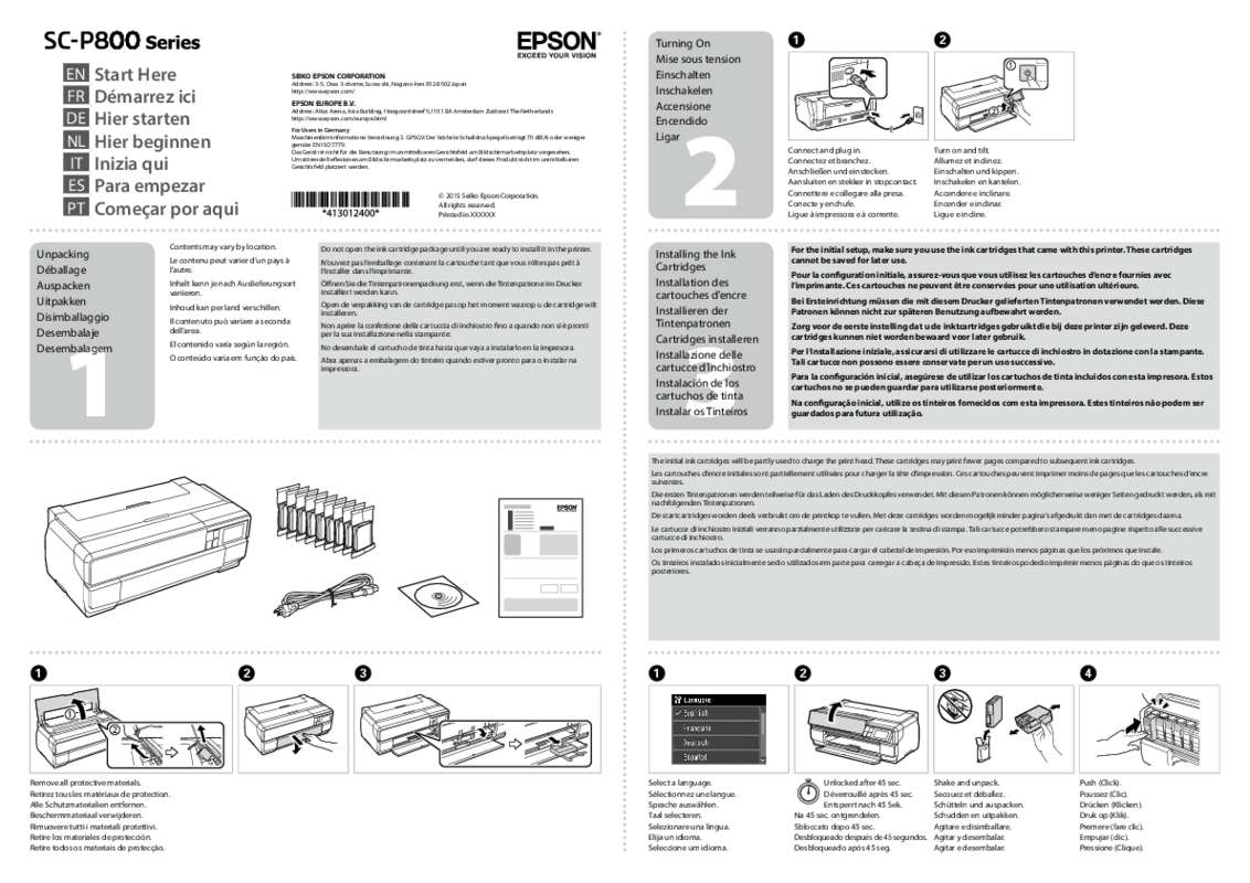 Guide utilisation  EPSON SURECOLOR SC-P800  de la marque EPSON