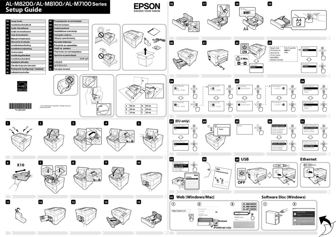 Guide utilisation  EPSON WORKFORCE AL-M8100DN  de la marque EPSON