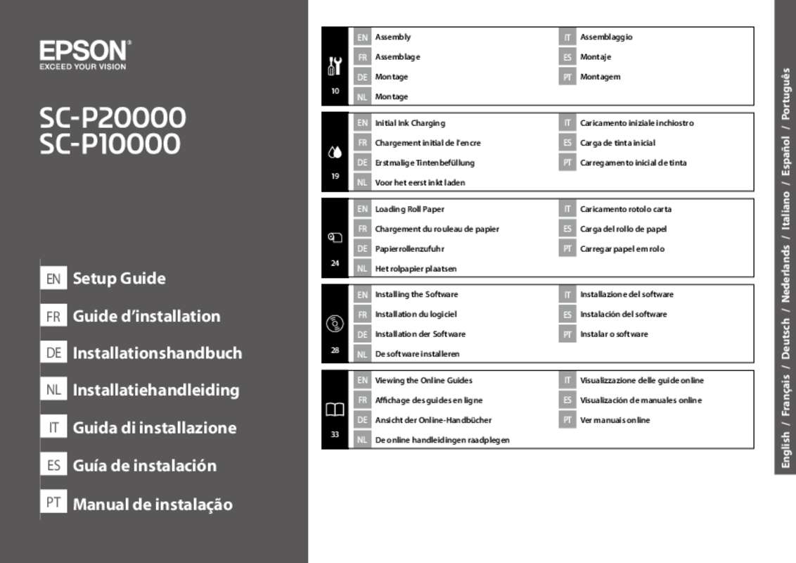 Guide utilisation  EPSON SURECOLOR SC-P20000  de la marque EPSON