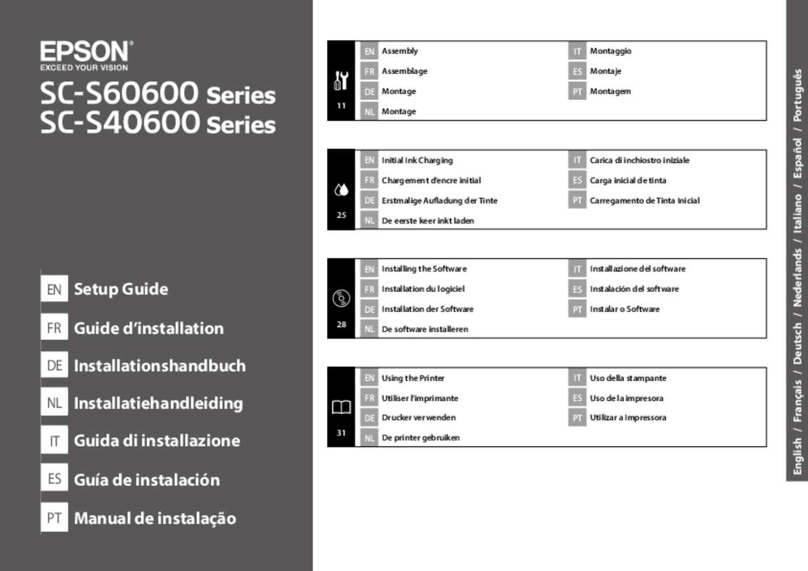 Guide utilisation  EPSON SURECOLOR SC-S40610  de la marque EPSON