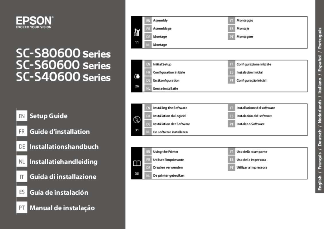 Guide utilisation  EPSON SURECOLOR SC-S80600  de la marque EPSON