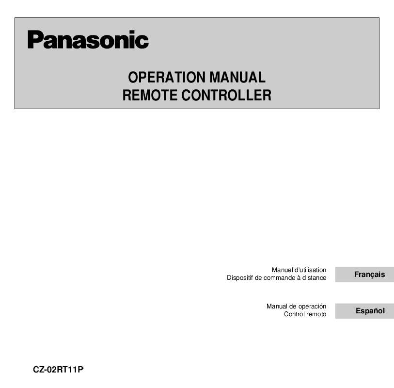Guide utilisation PANASONIC CZ-02RT11P  de la marque PANASONIC
