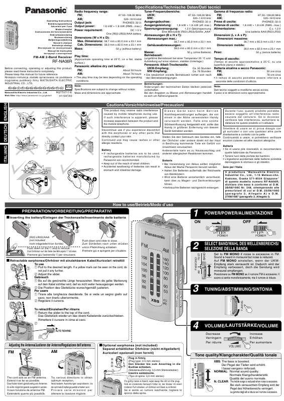 Guide utilisation PANASONIC RF-NA06R  de la marque PANASONIC