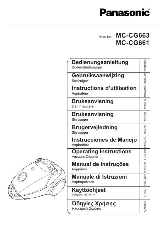 Guide utilisation PANASONIC MC-CG661 de la marque PANASONIC