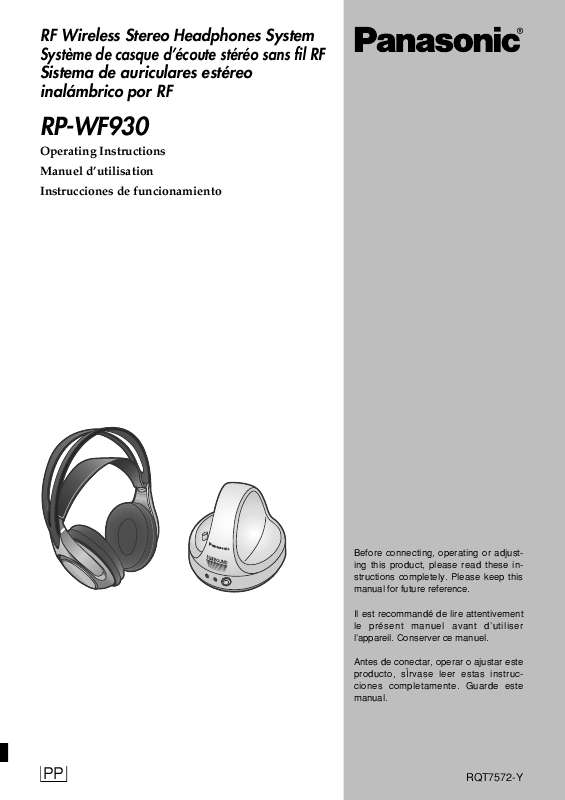 Guide utilisation PANASONIC RP-WF930  de la marque PANASONIC