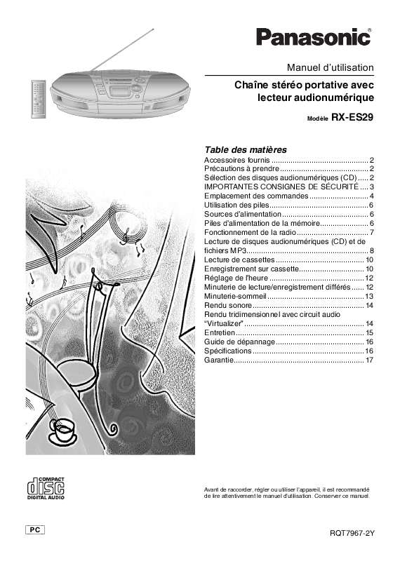 Guide utilisation PANASONIC RX-ES29  de la marque PANASONIC
