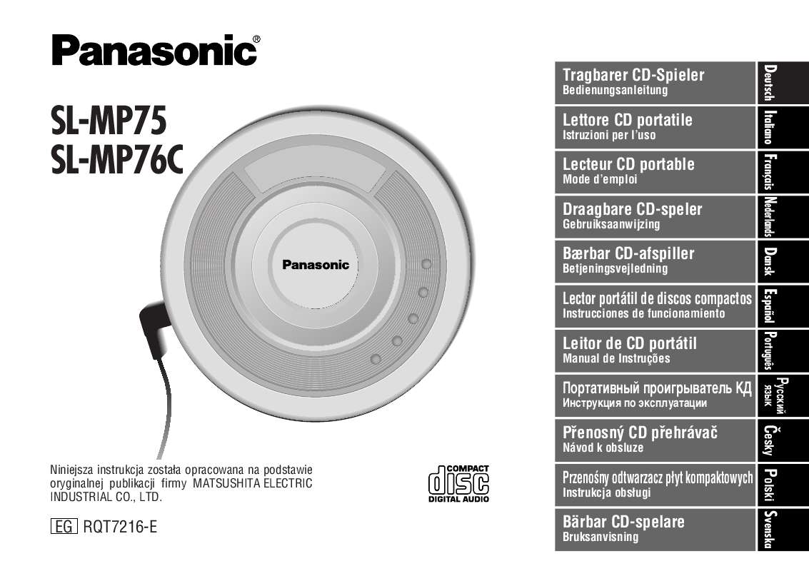 Guide utilisation PANASONIC SL-MP76C  de la marque PANASONIC