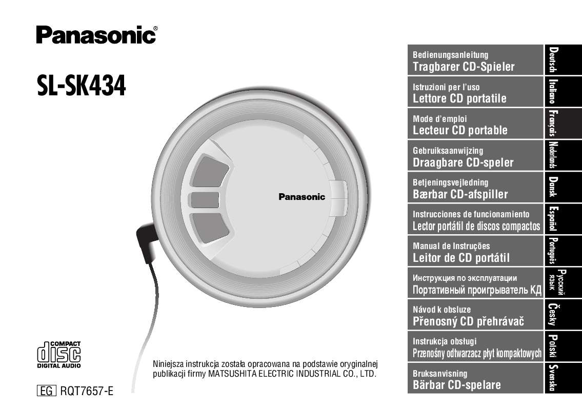 Guide utilisation PANASONIC SL-SK434  de la marque PANASONIC