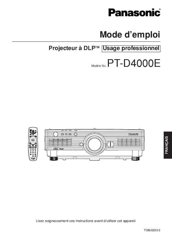 Guide utilisation PANASONIC PT-D4000E  de la marque PANASONIC