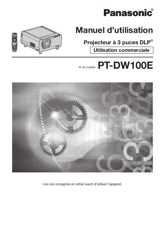 Guide utilisation PANASONIC PT-DW100E  de la marque PANASONIC