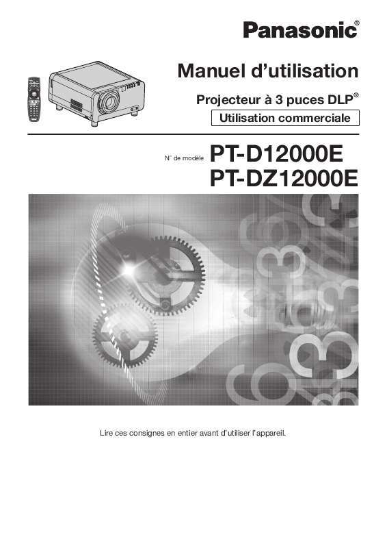 Guide utilisation PANASONIC PT-DZ12000E  de la marque PANASONIC
