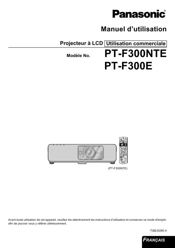 Guide utilisation PANASONIC PT-F300NTE  de la marque PANASONIC