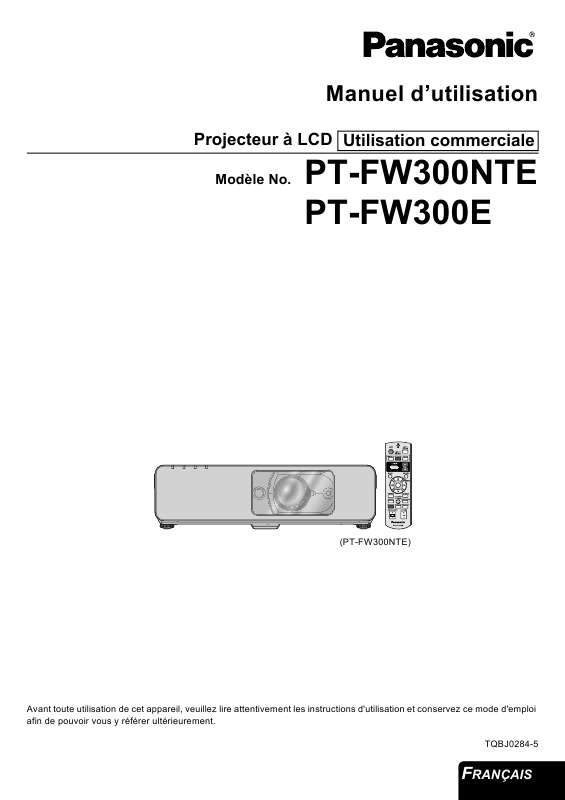 Guide utilisation PANASONIC PT-FW300NTE  de la marque PANASONIC