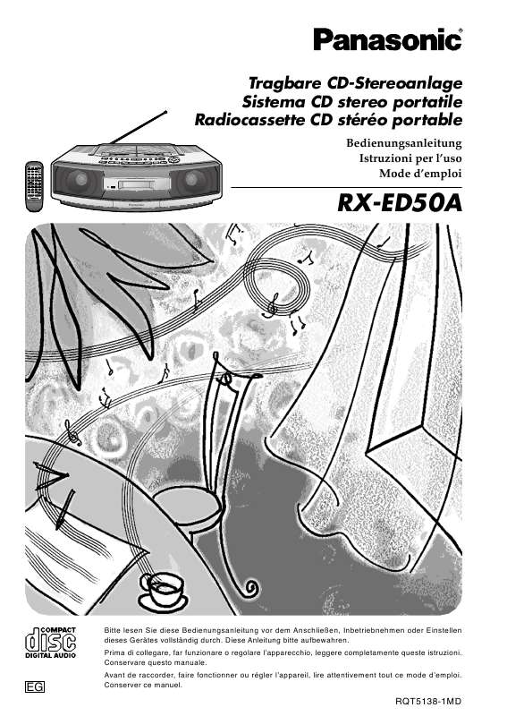 Guide utilisation PANASONIC RX-ED50A  de la marque PANASONIC