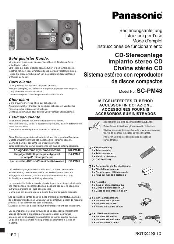 Guide utilisation PANASONIC SC-PM48  de la marque PANASONIC