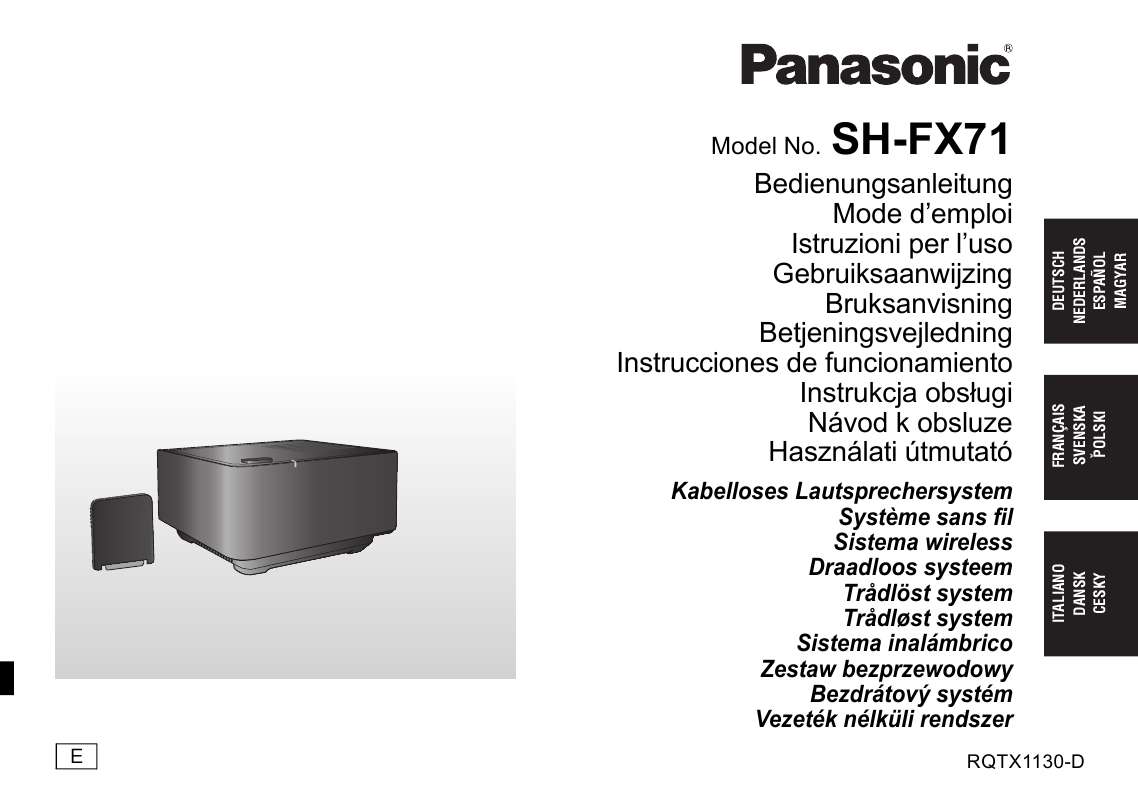 Guide utilisation  PANASONIC SHFX71  de la marque PANASONIC