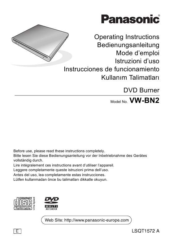 Guide utilisation PANASONIC VW-BN2  de la marque PANASONIC