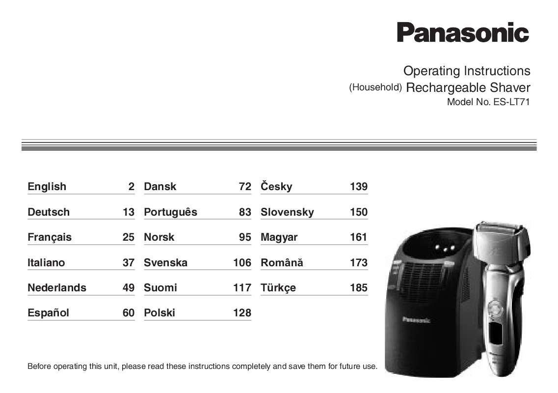 Guide utilisation PANASONIC ES-LT71  de la marque PANASONIC