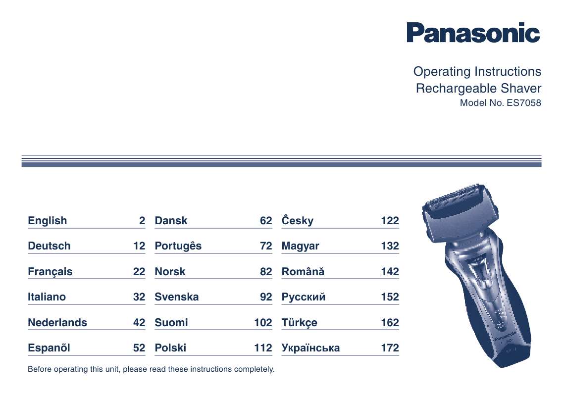 Guide utilisation  PANASONIC ES7058  de la marque PANASONIC