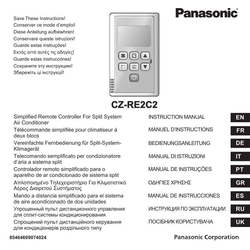 Guide utilisation PANASONIC CZ-RE2C2  de la marque PANASONIC